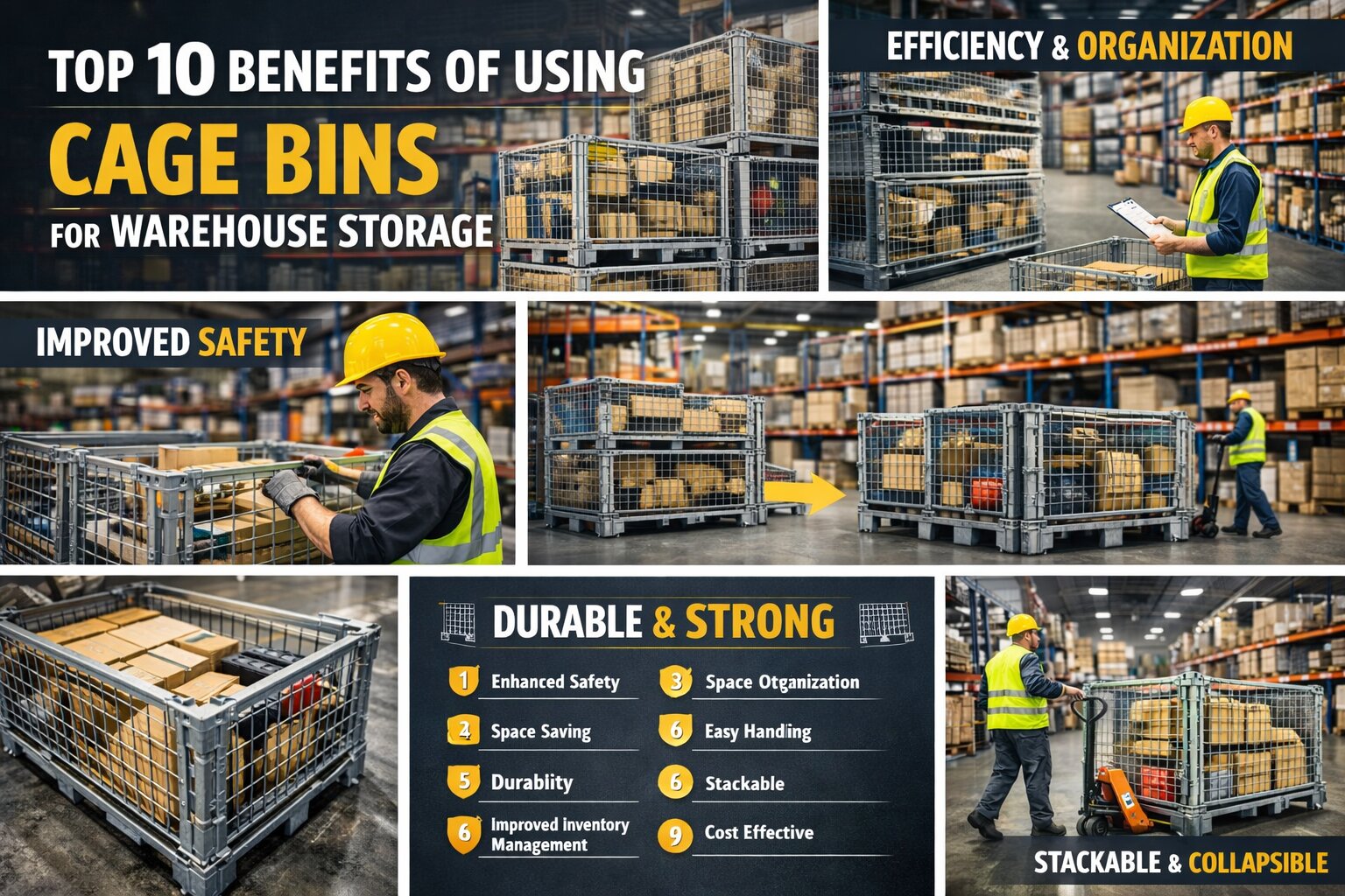 Top 10 Benefits of Using Cage Bins for Warehouse Storage