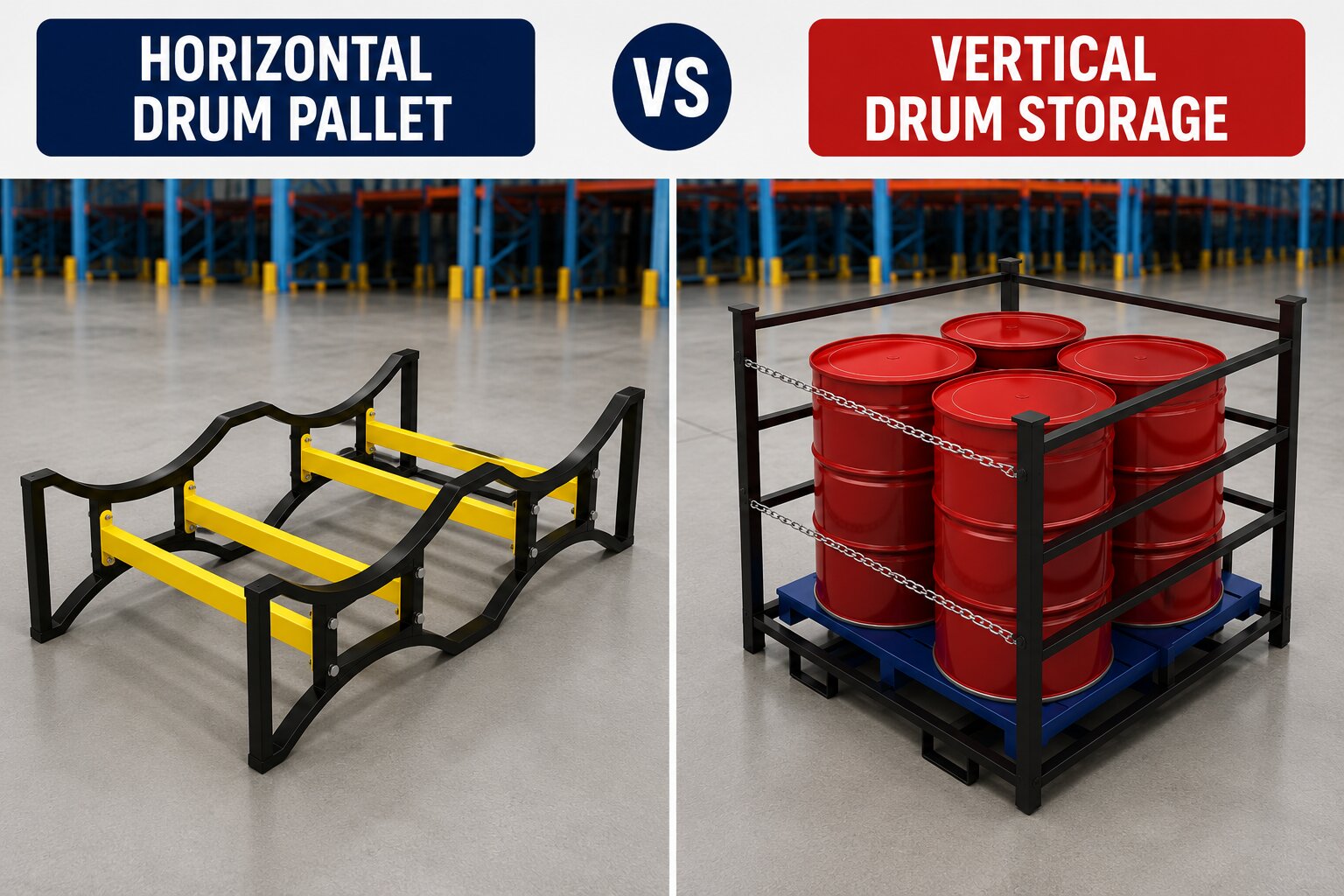 Horizontal Drum Pallet vs Vertical Drum Storage: Which Uses Warehouse Space More Efficiently?