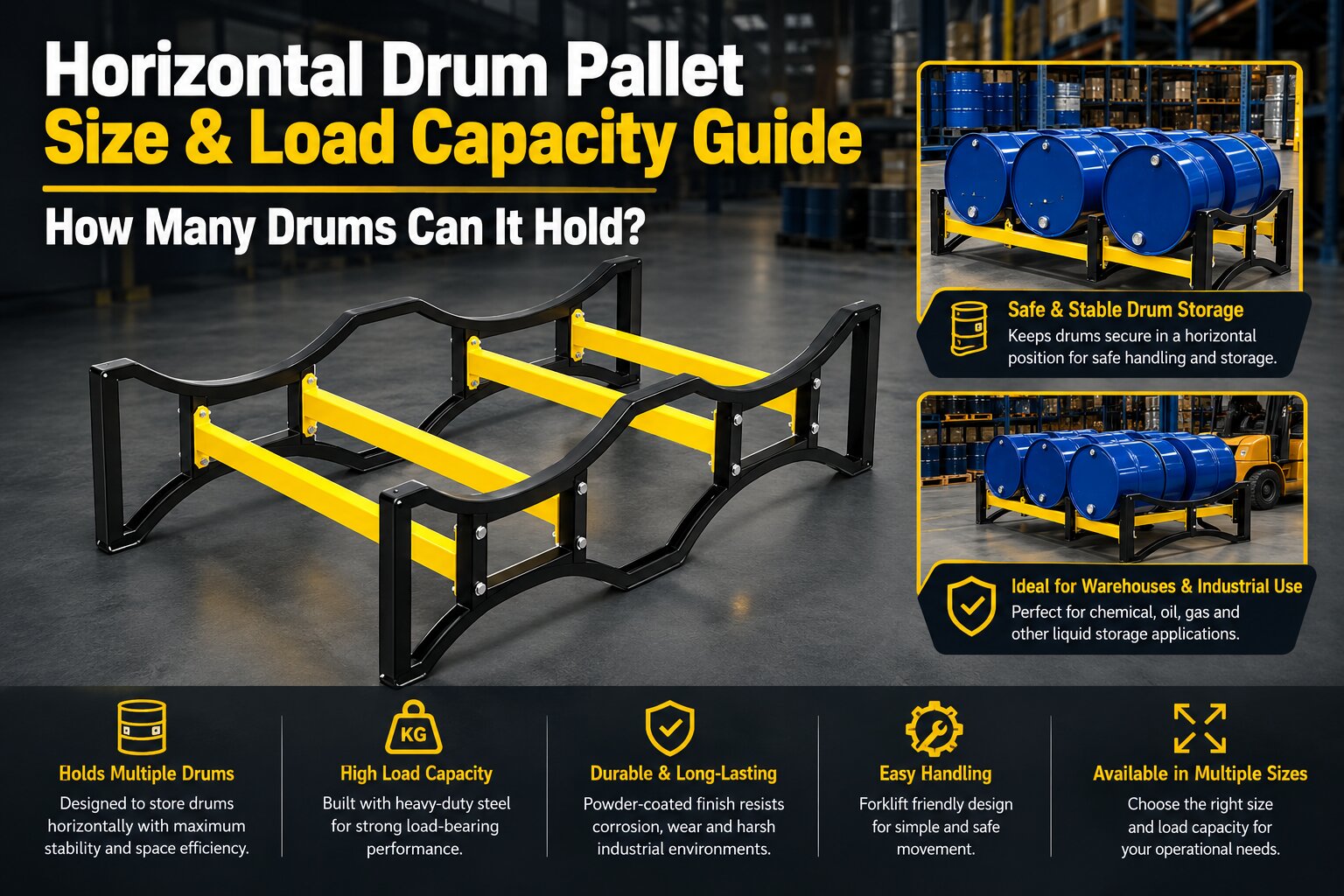 Horizontal Drum Pallet Size & Load Capacity Guide: How Many Drums Can It Hold?